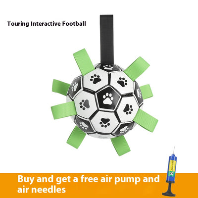 Outdoor Energetic Partner for Pet Dogs: Chew - Resistant, Squeaky and Inflatable Soccer Ball Toy