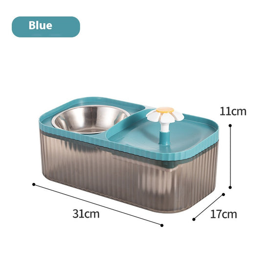 All - in - One Cat Automatic Feeder and Water Dispenser with Large Capacity Flowing Water Pet Fountain