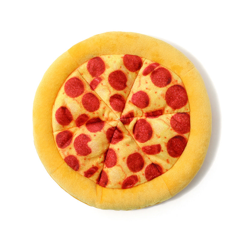 Fun Pizza - shaped Squeaky Chew Toy for Dogs - Interactive Training & Tear - resistant Pet Teething Toy with BB Sound
