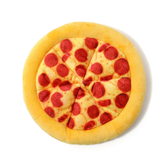 Fun Pizza - shaped Squeaky Chew Toy for Dogs - Interactive Training & Tear - resistant Pet Teething Toy with BB Sound