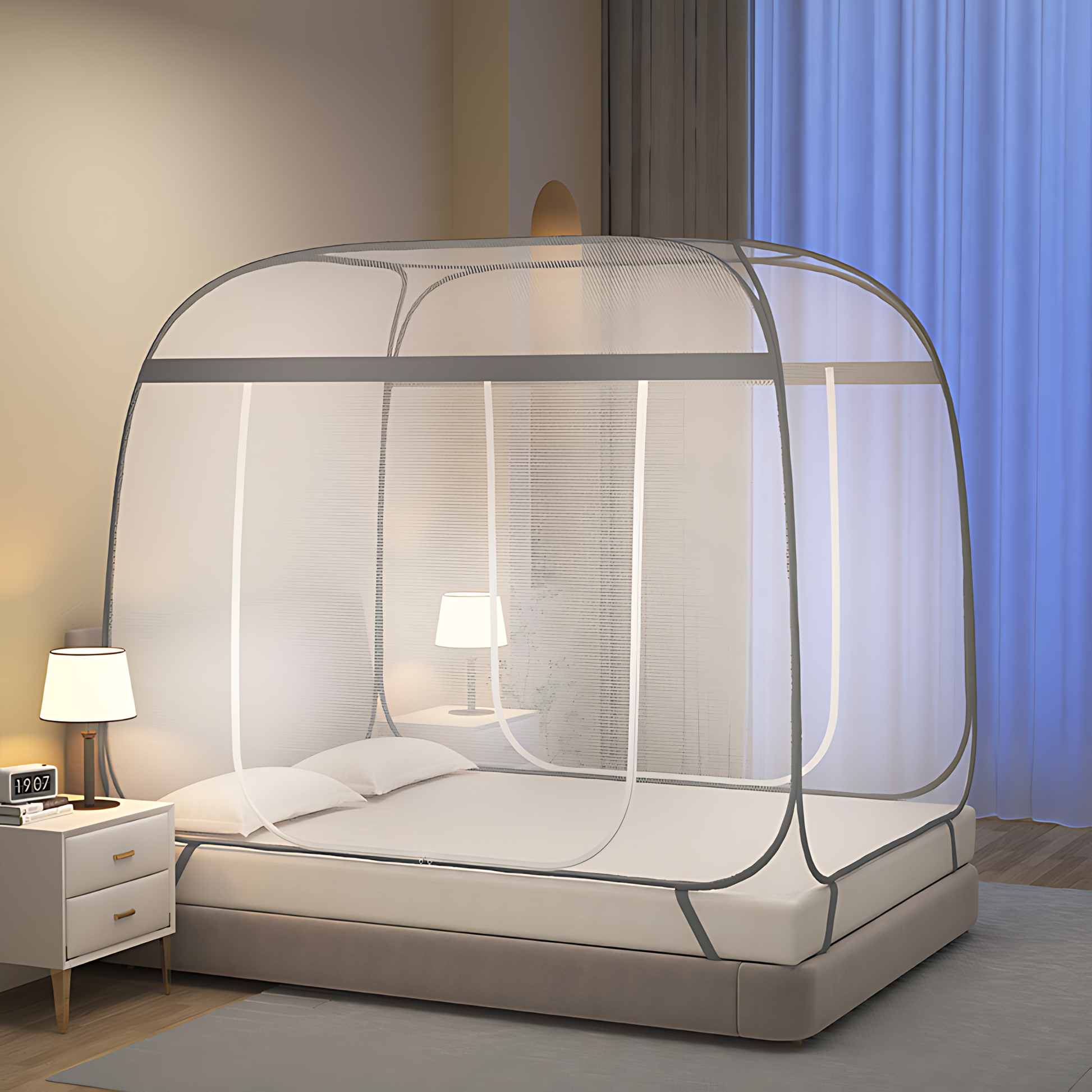 Class a encrypted, no-installation yurt mosquito net, 1.5 meters, home bedroom anti-slip, 1.8 meters, full bottom, 1.2 back bottom, anti-drop
