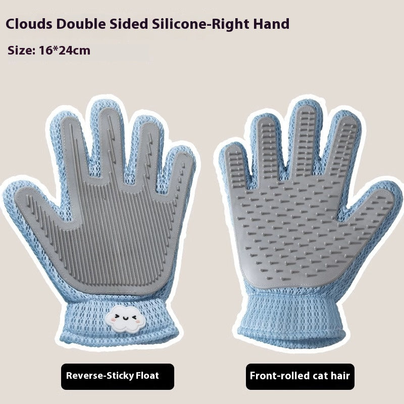 Pet Cat - Petting Gloves: The Magic Tool for Removing Loose Hair and Providing Soothing Massage for Long - haired Cats