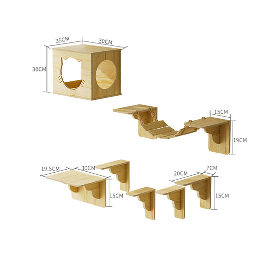 Wall - Mounted Cat Climbing Frame, Cat Bed, Wall - Type Cat Jump Platform - An All - in - One Wall - Hung Cat Tree