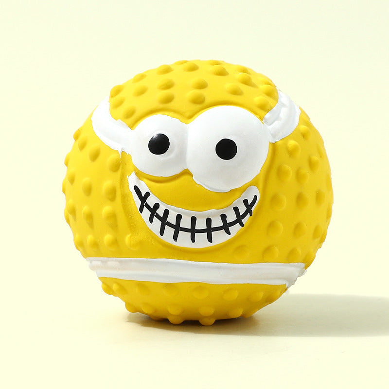 New - style Smiling Face Latex Squeaky Toy: Teething and Teeth - cleaning Delight for Your Furry Friend
