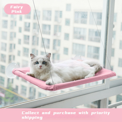 Newly Upgraded! All - Season Suction - Cup Suspended Folding Cat Hammock, a Cozy Den for Your Feline Friend