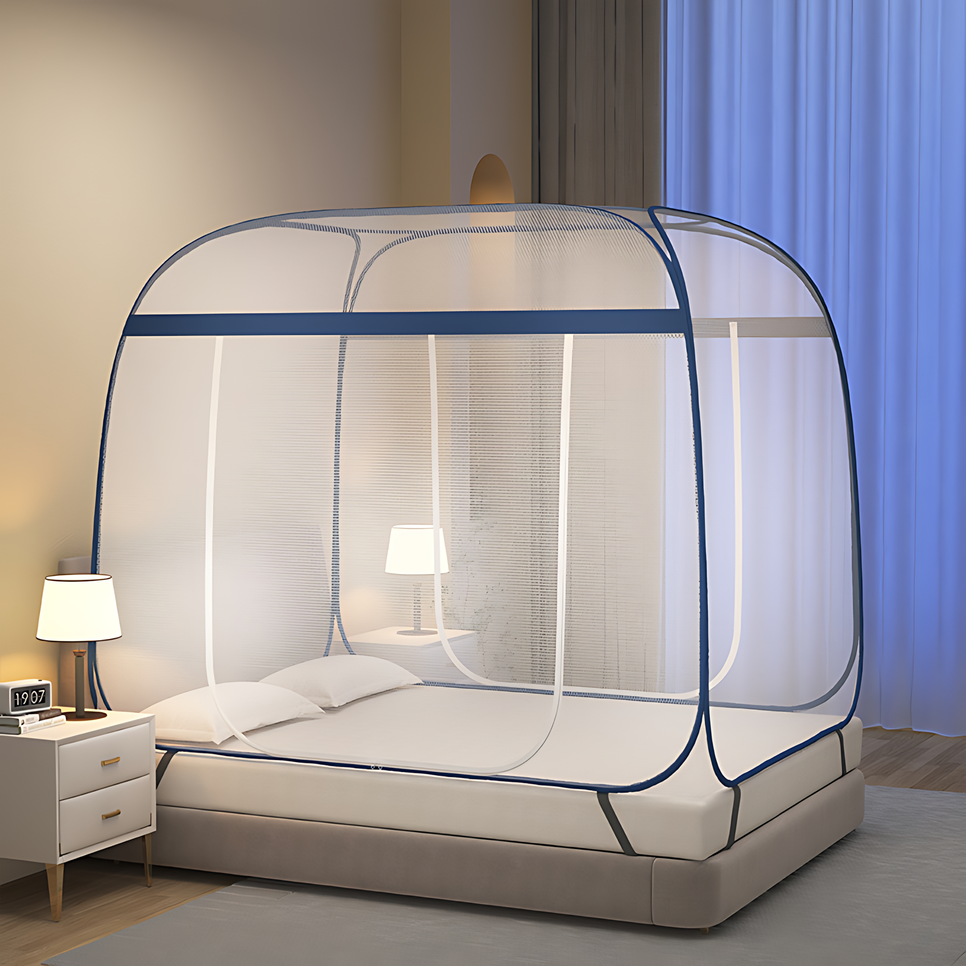 Class a encrypted, no-installation yurt mosquito net, 1.5 meters, home bedroom anti-slip, 1.8 meters, full bottom, 1.2 back bottom, anti-drop