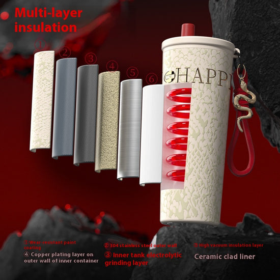 Ceramic Multi-Layer Straw Insulation And Cold Preservation Cup