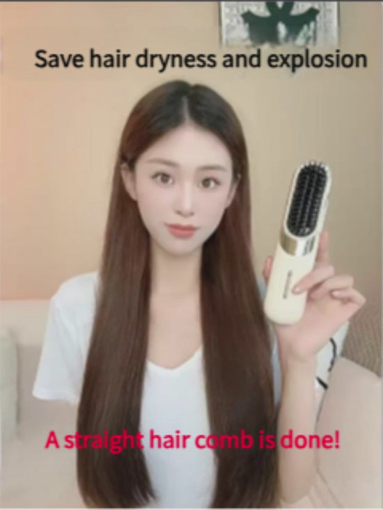Peigne lissant sans fil, nouveau lisseur à ions négatifs pour dortoir, mini portable, non nocif pour les cheveux, peigne de coiffure entièrement automatique 